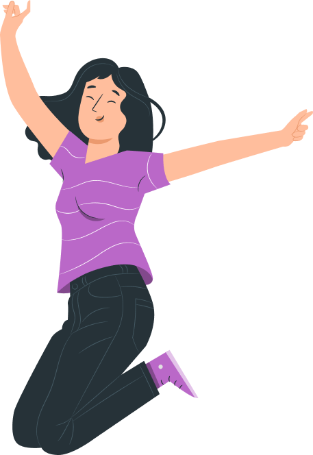 Mulher feliz segurando celular